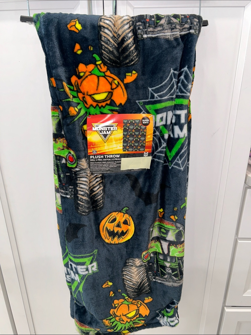 Halloween Monster Jam Plush Throw Blanket 50”x70”